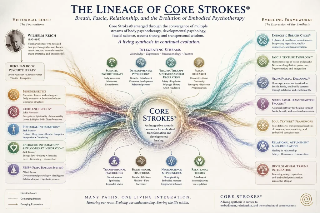 The Lineage of Core Strokes® | Somatic Psychotherapy & Bodymind Integration